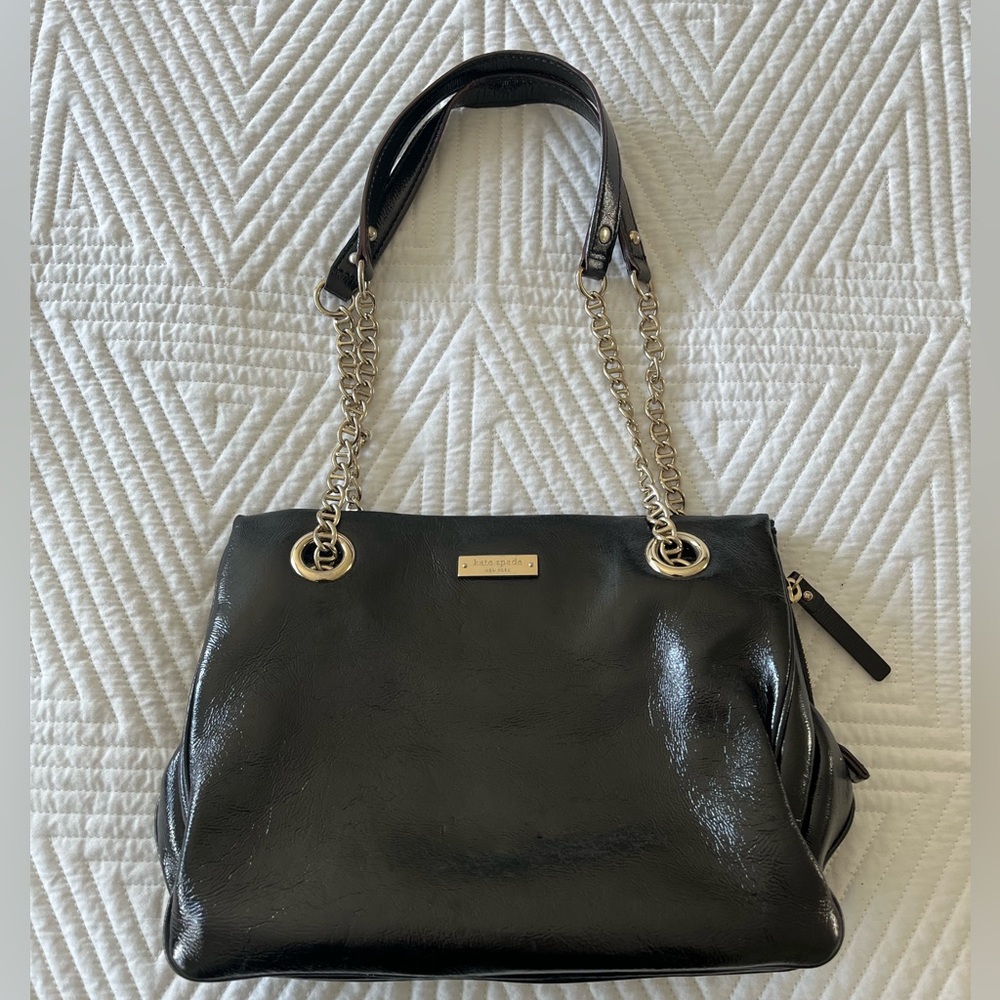kate spade patent leather black bag